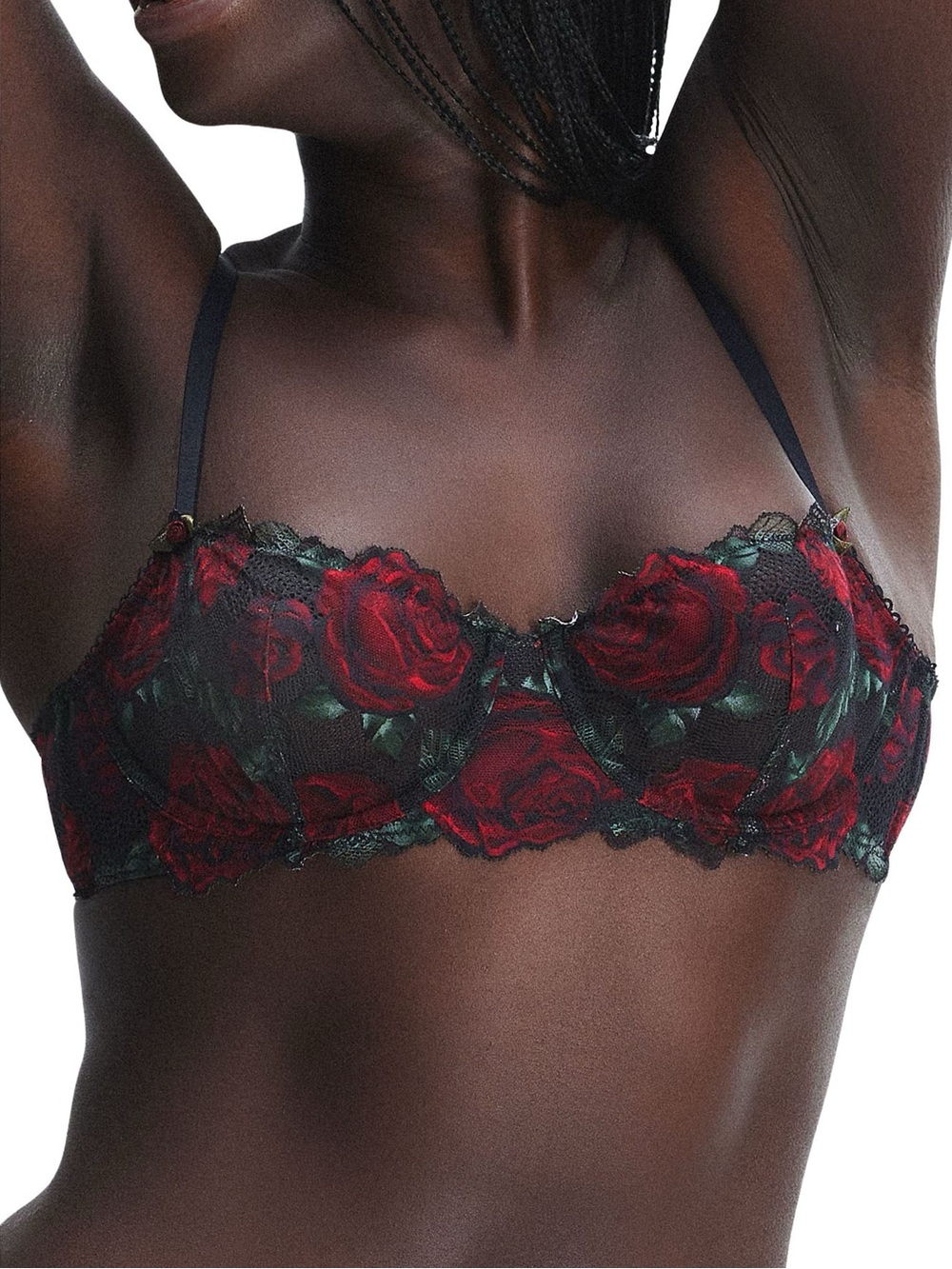 Savage X Fenty Les Roses Underwire Unlined Balconette Bra 38D lingerie Coquette